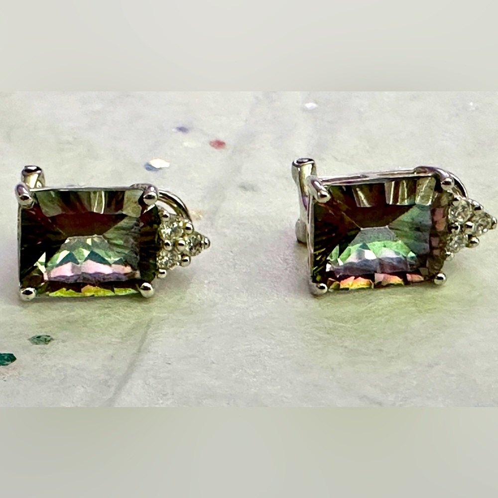 Rainbow Quartz Post Earrings